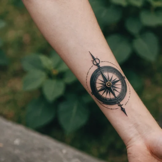 Tatouage boussole minimaliste : bien-être et élégance pour une vie équilibrée